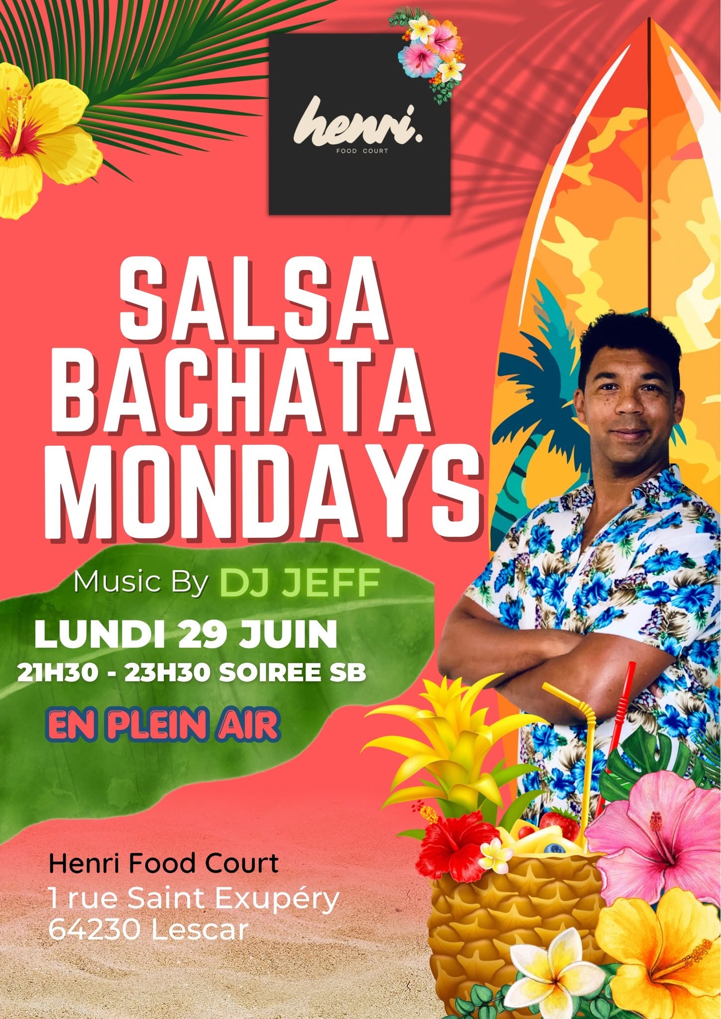 Les lundis Salsa Bachata en plein air chez Henri Food court avec Dj Jeff