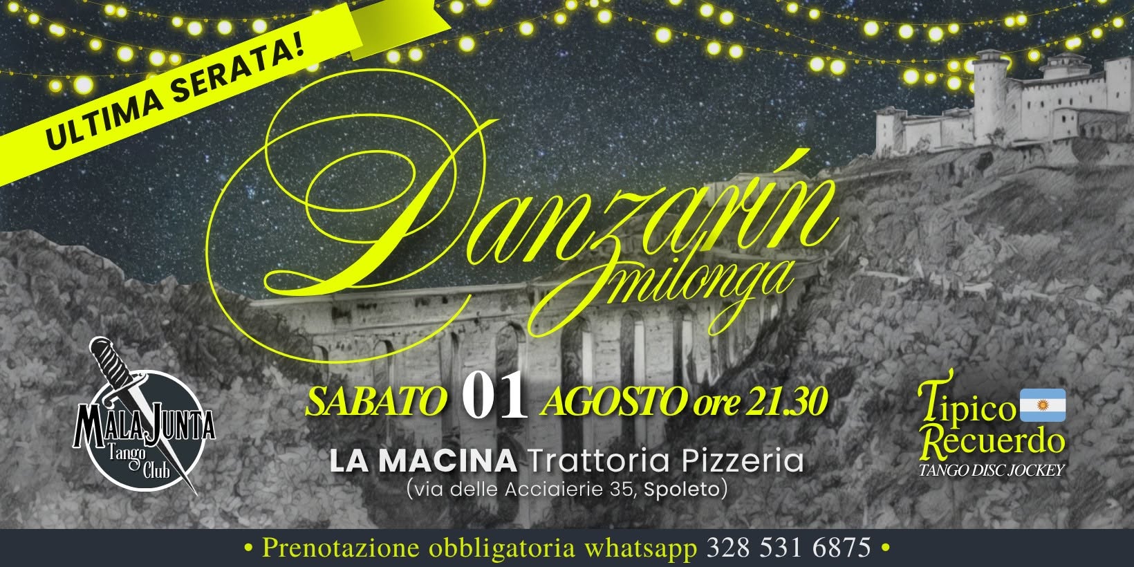 Danzarรญn Milonga รltima Noche โข 01 Agosto โข Spoleto