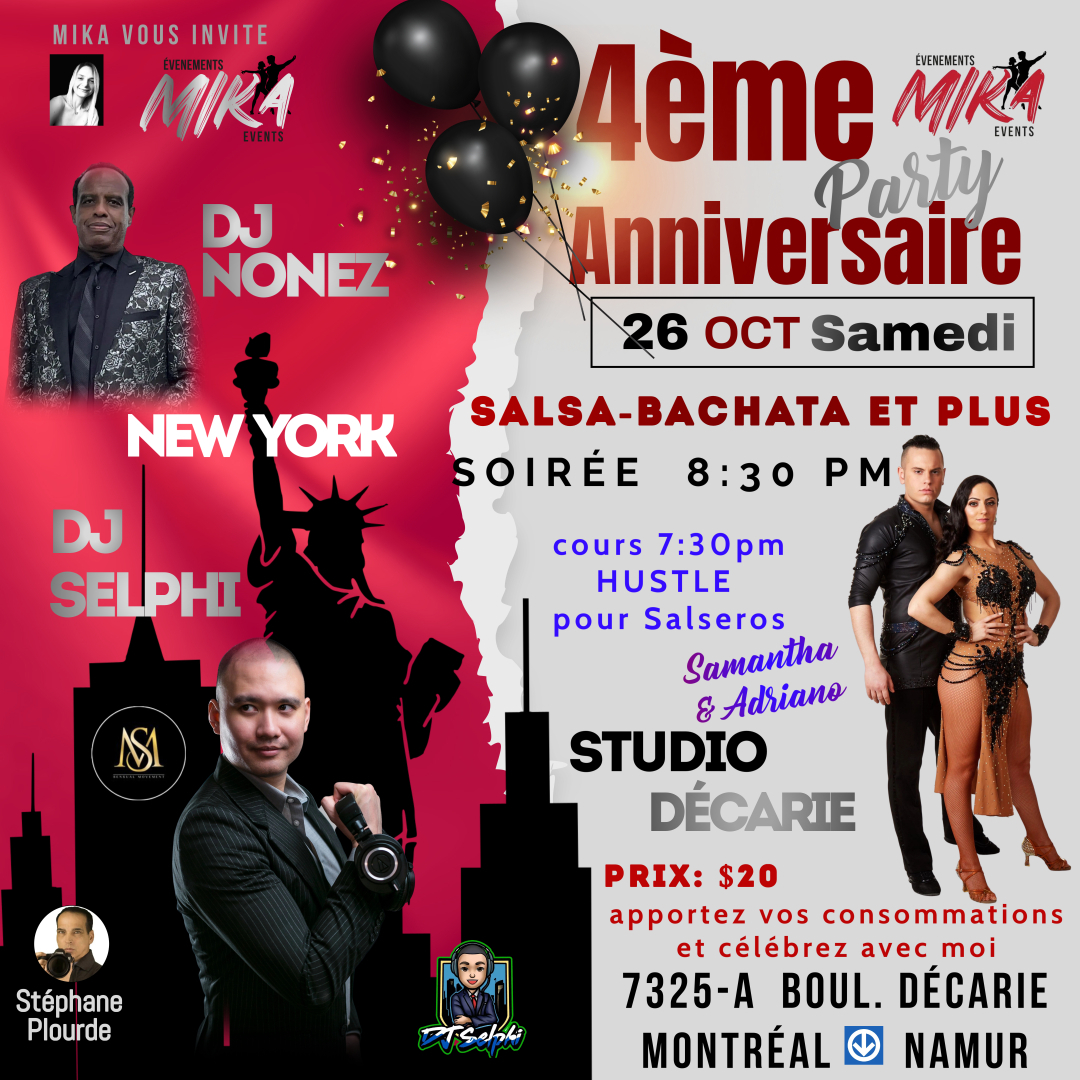 SAMEDI 26 octobre, 4ème Anniversaire MIKA Évents