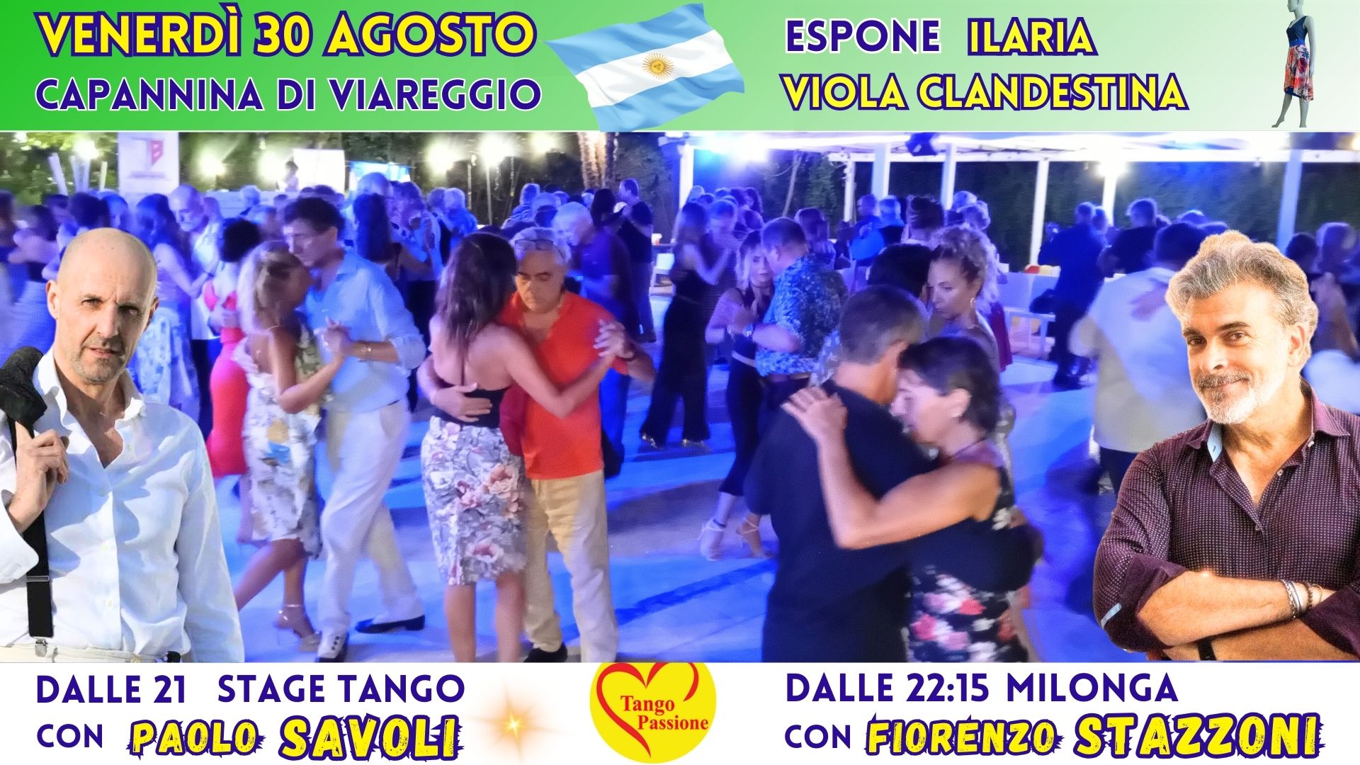 Milonga Sentimental ven 30 Agosto Capannina di Viareggio con Fiorenzo Stazzoni in consolle