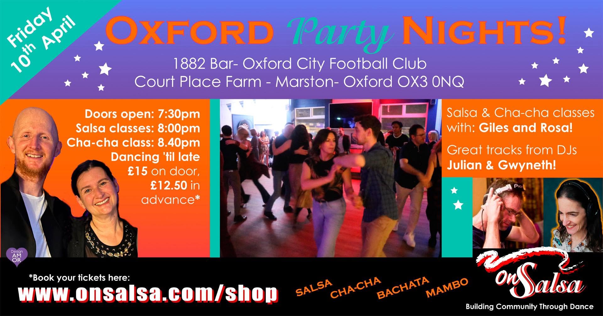 Oxford OnSalsa Social Friday 10th April 2026