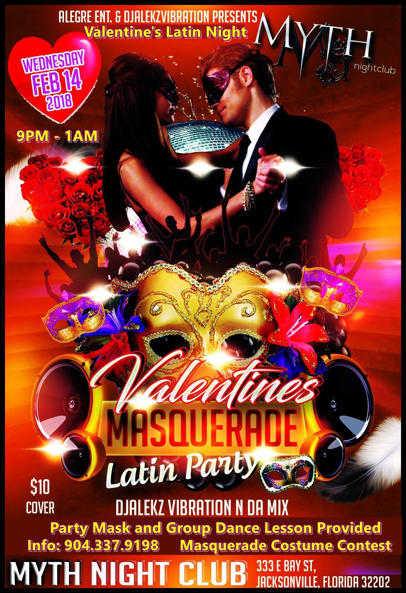 Valentine's Masquerade Latin Party At Myth Nightclub 02.14.18