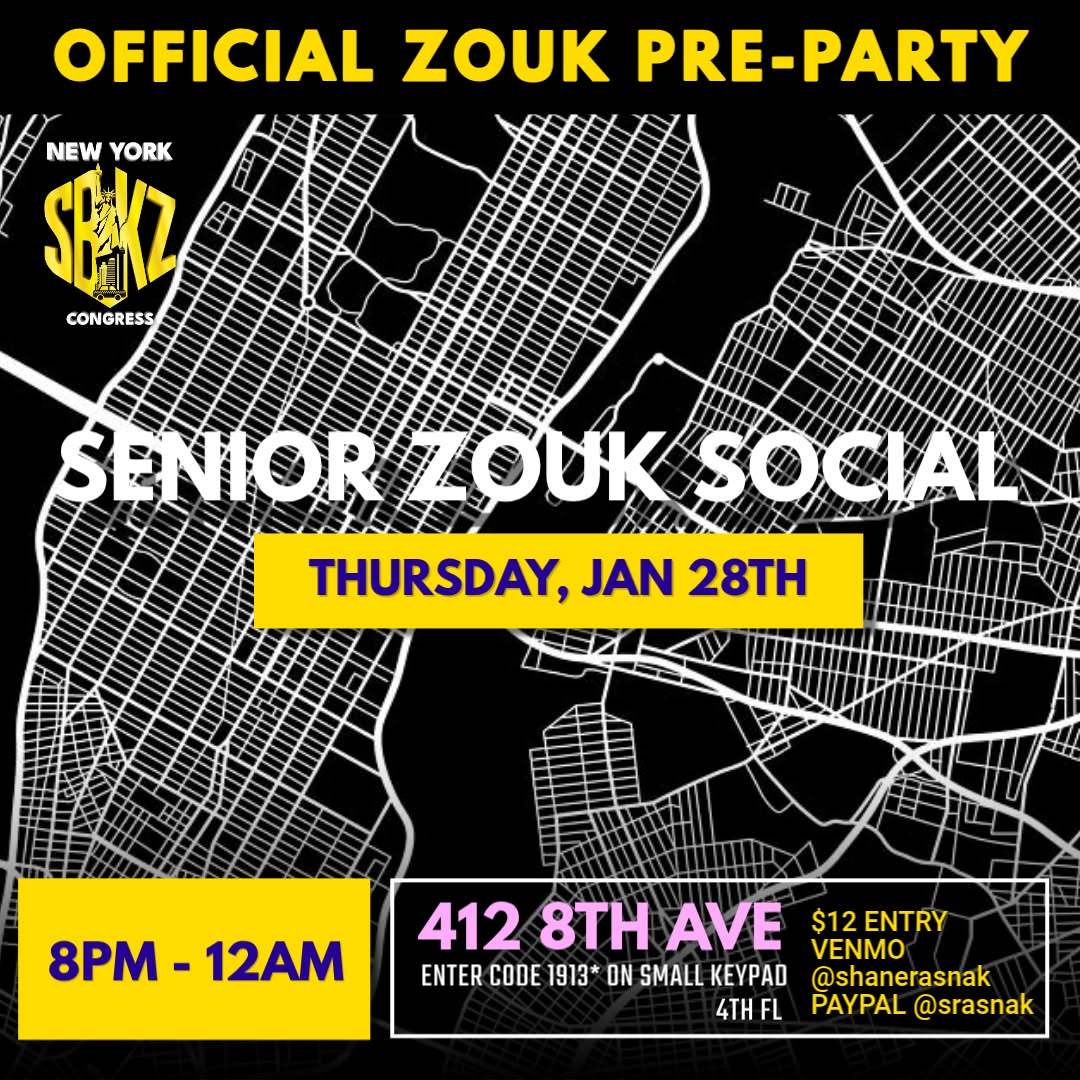 OFFICIAL ZOUK PRE-PARTY New York SBKZ Congress Thurs, Jan 29