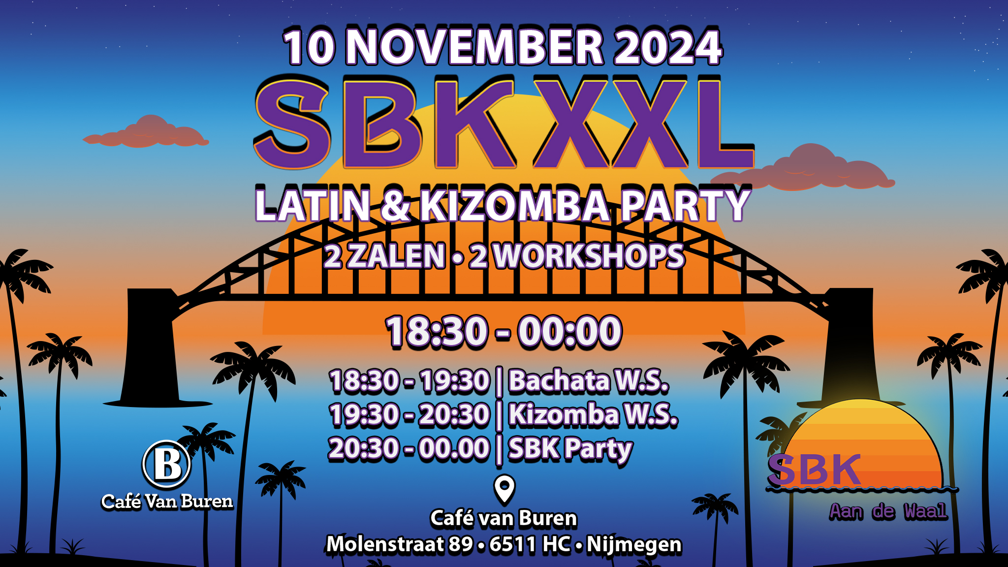 SBK XXL Latin & Kizomba Party 2 Area’s 2 Workshops