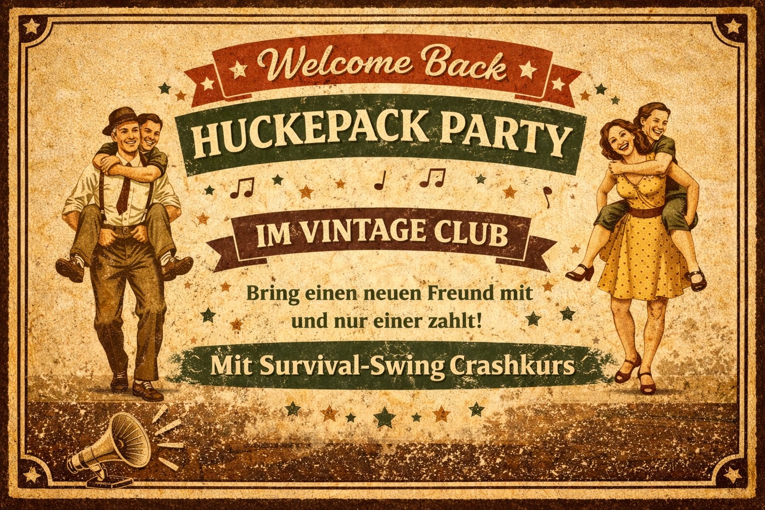Huckepack Party im Vintage Club Welcome back!