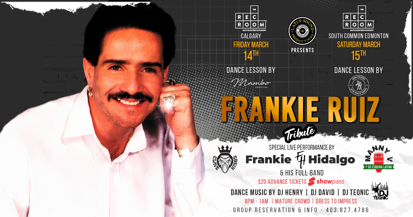 FRANKIE RUIZ TRIBUTE @ THE REC ROOM YYC