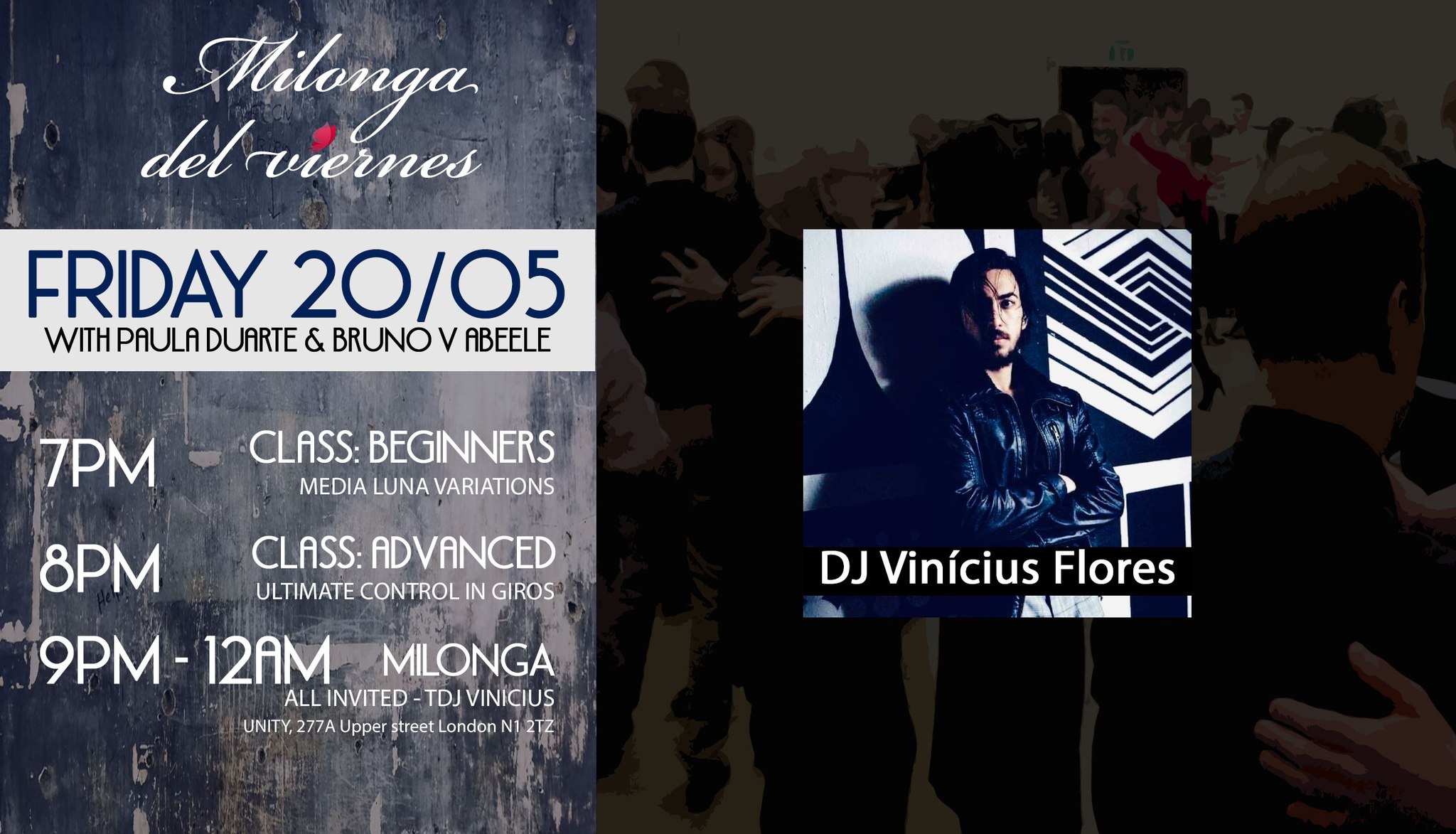 20 05: MILONGA del viernes with Guest DJ Vinicius, GIRO CTRL workshop + social dancing for all