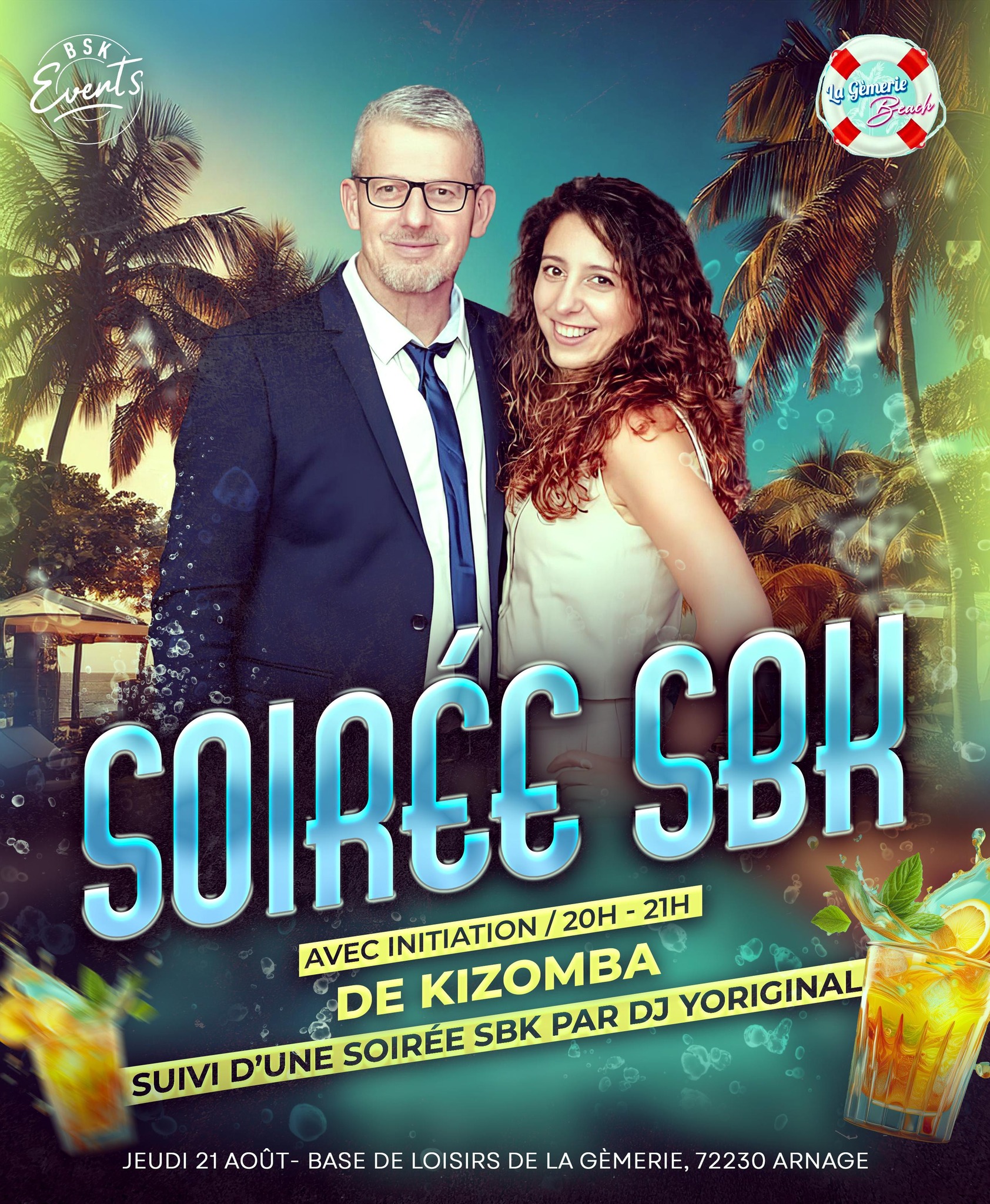 Initiation kizomba et soirée Sbk à la "Gémerie Beach" ⛱️