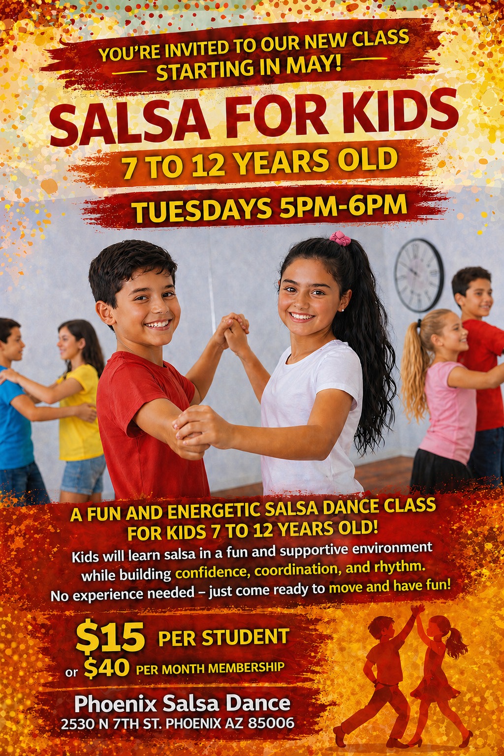New Salsa for Kids Class on Tuesdays starting in May with Phoenix Salsa Dance!