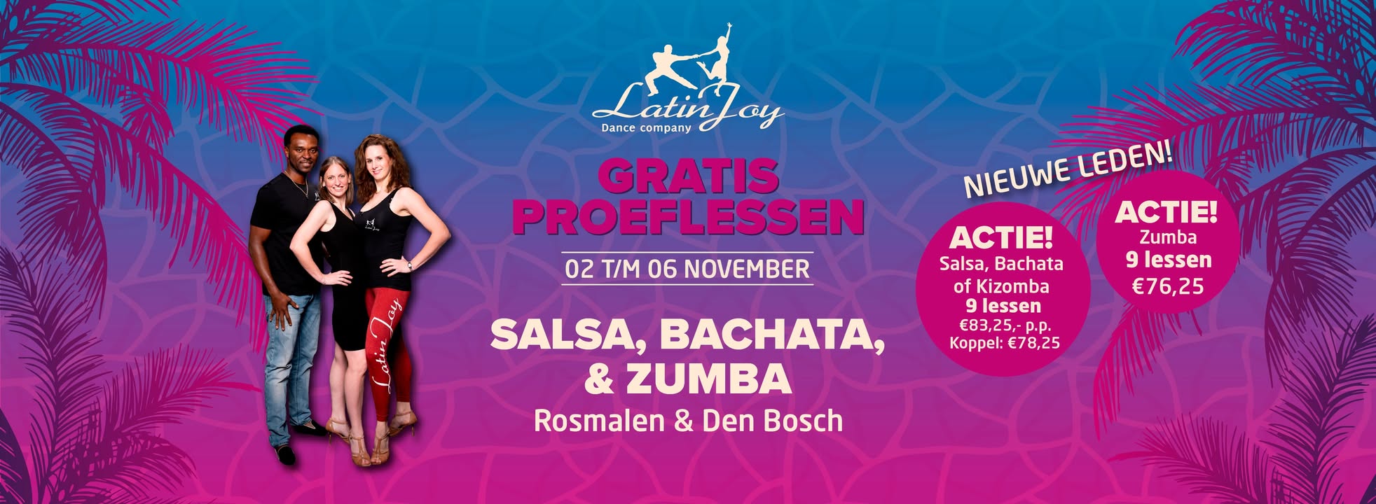 Gratis proeflessen salsa, bachata & zumba