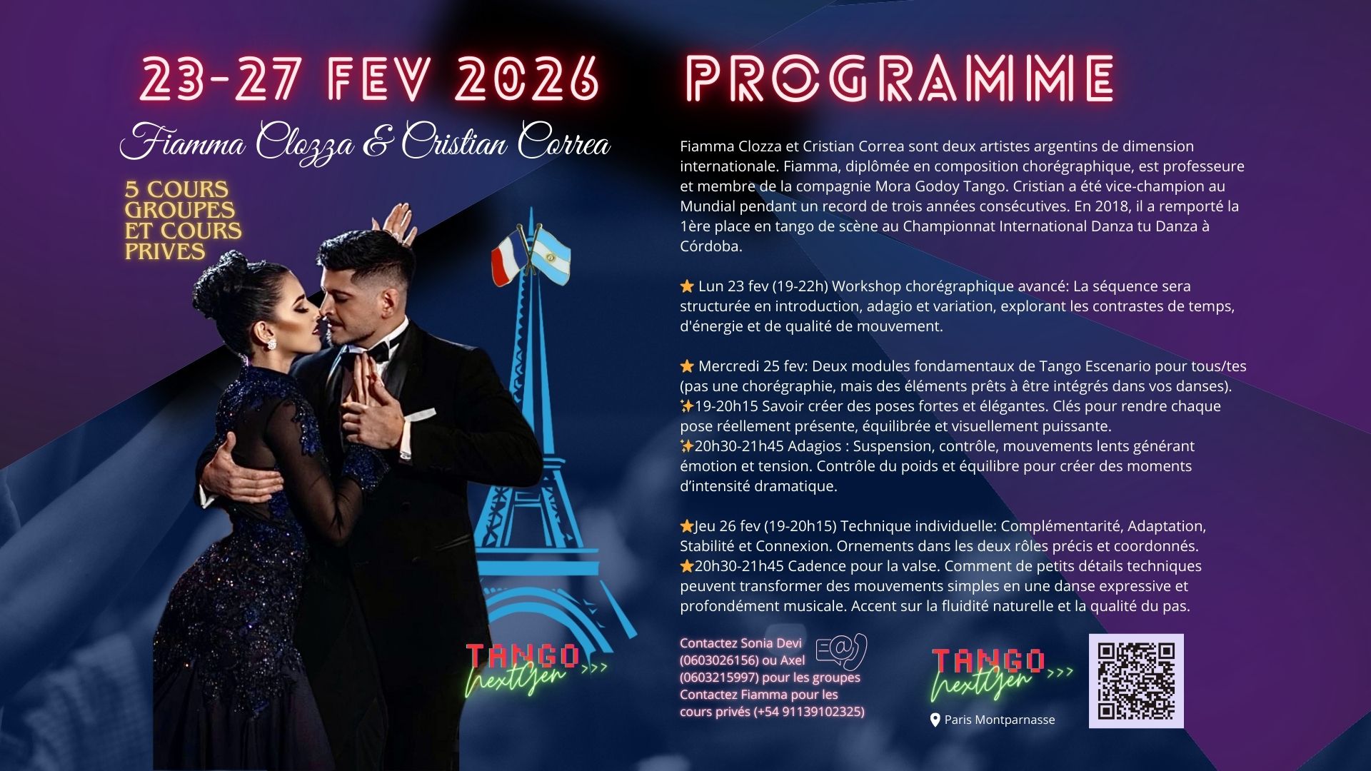 Fiamma Clozza & Cristian Correa à Paris 🇫🇷💙🤍❤️🇦🇷