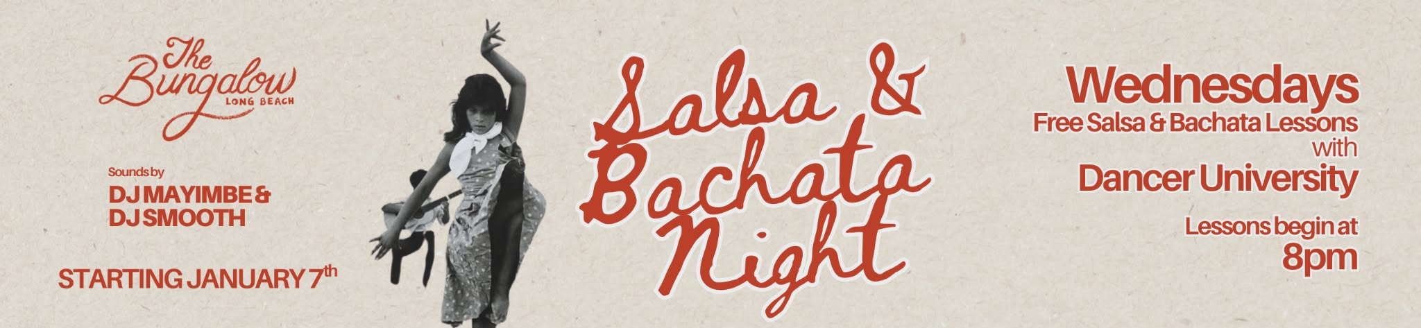 Free Salsa and Bachata Wednesdays at the Bungalow Long Beach