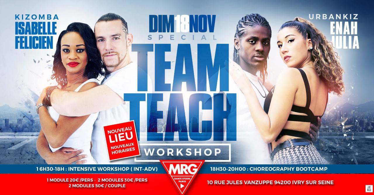 Workshop Kizomba UrbanKiz - PARIS - 18 Nov 2018