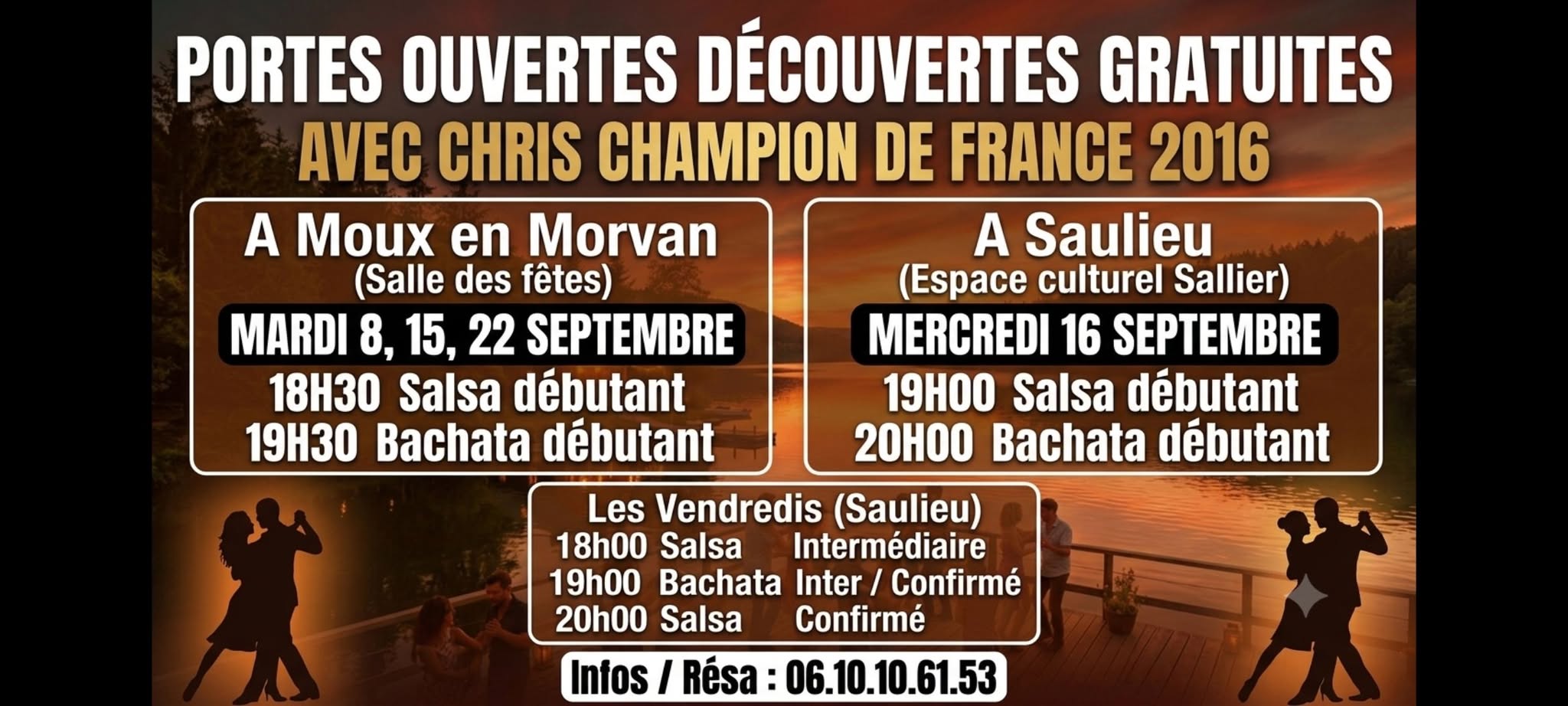Portes Ouvertes Salsa Bachata à Saulieu et Moux en Morvan