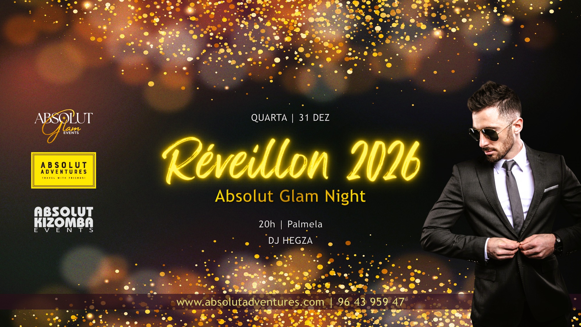 Réveillon 2026 Absolut Glam Night - Passagem de ano 25 26