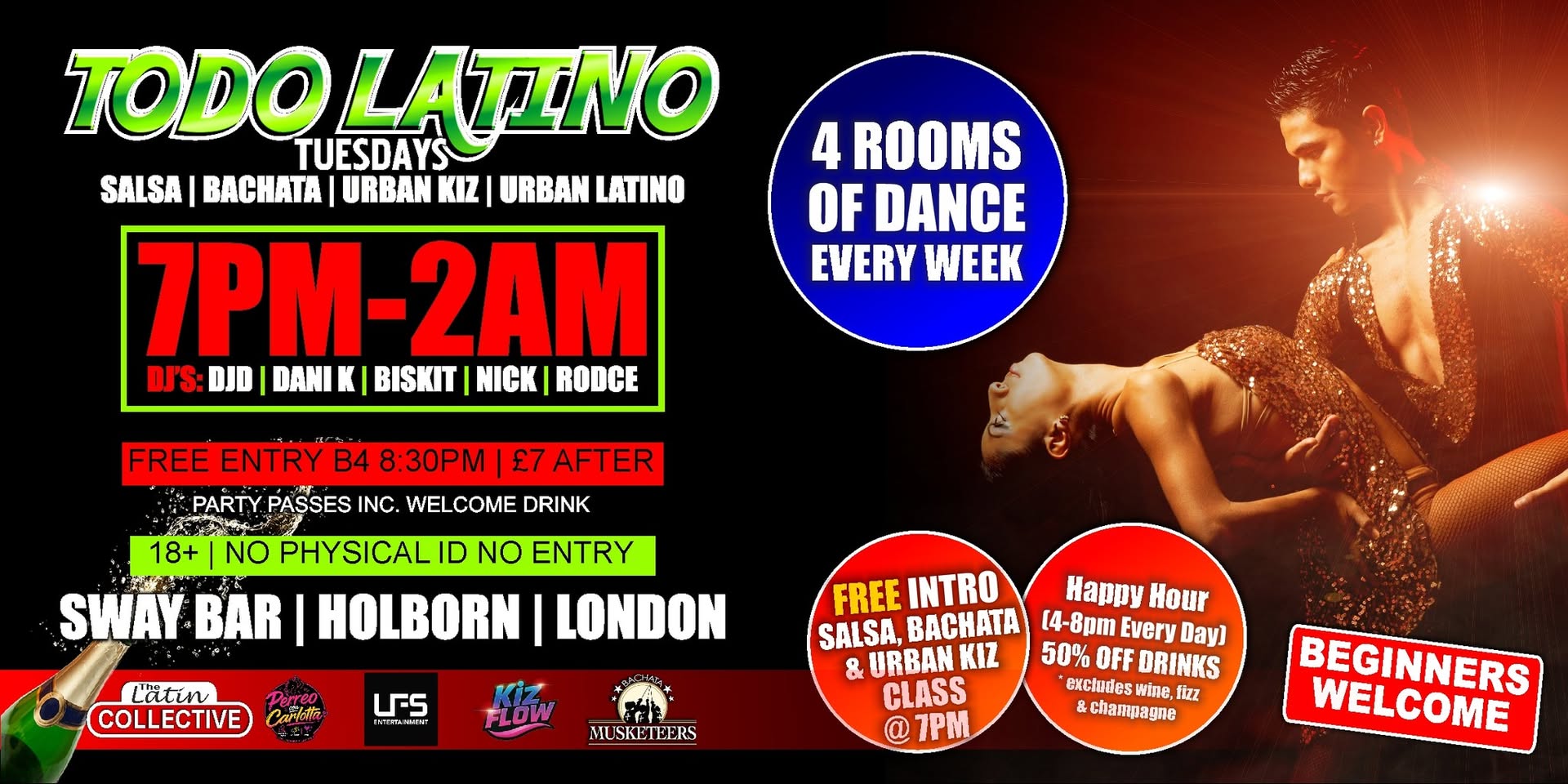 🎉TODO LATINO Tuesdays @ SWAY BAR!🎉 Salsa Bachata Urban Kiz Urban Latino