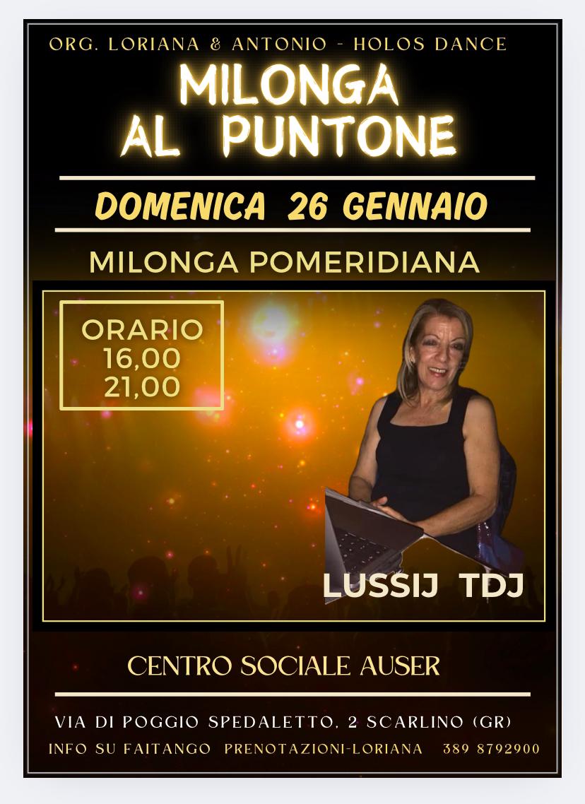 MILONGA LA PUNTONE: la prima pomeridiana dell'anno al Puntone