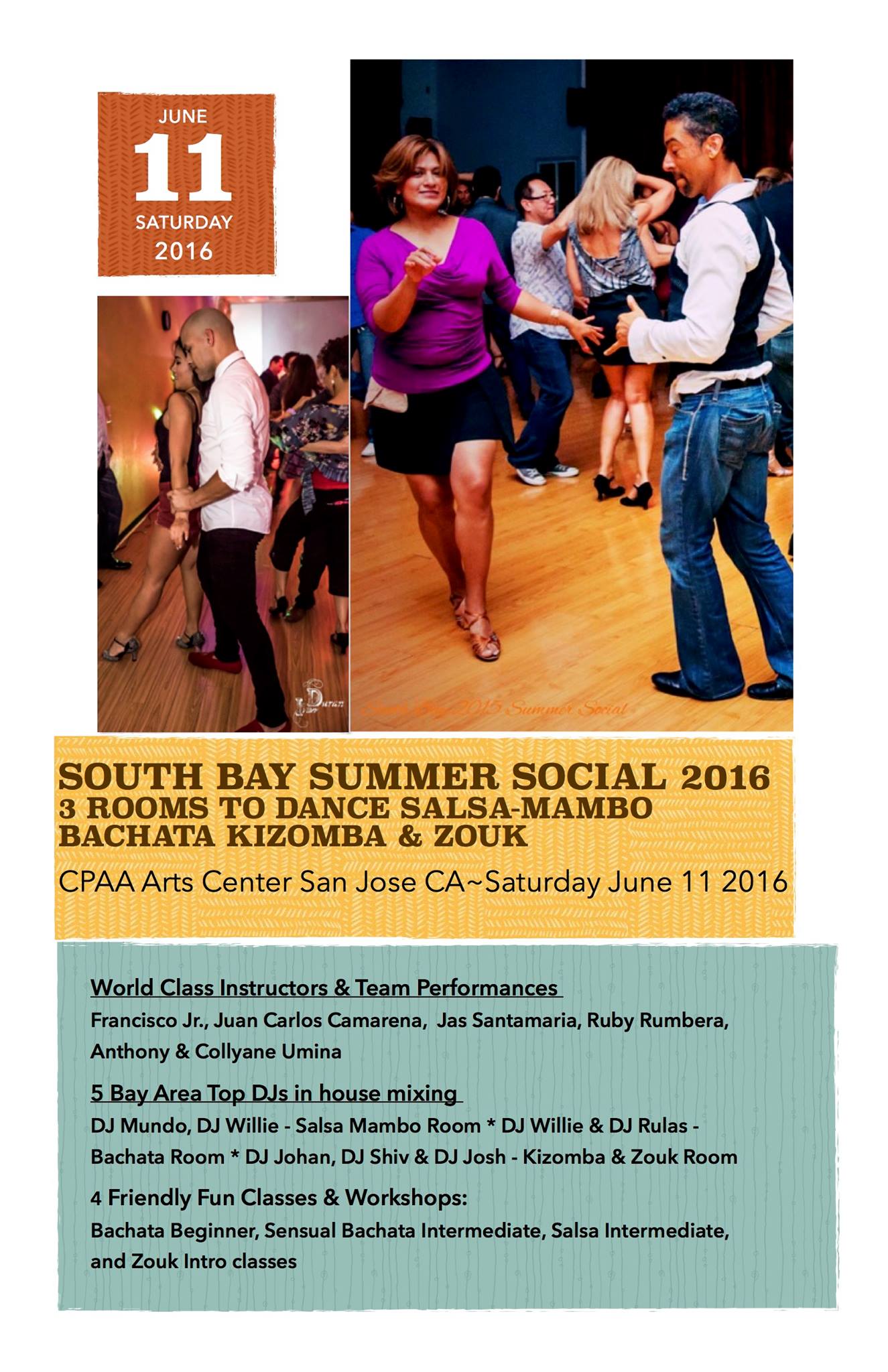 South Bay Summer Social 2016 - 3 Rooms to Salsa Mambo Bachata Kizomba & Zouk