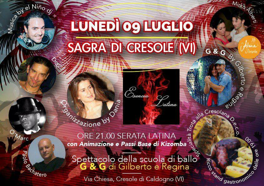 Esencia Latina:Lunedì 09 luglio sagra a Cresole di Caldogno (VI)