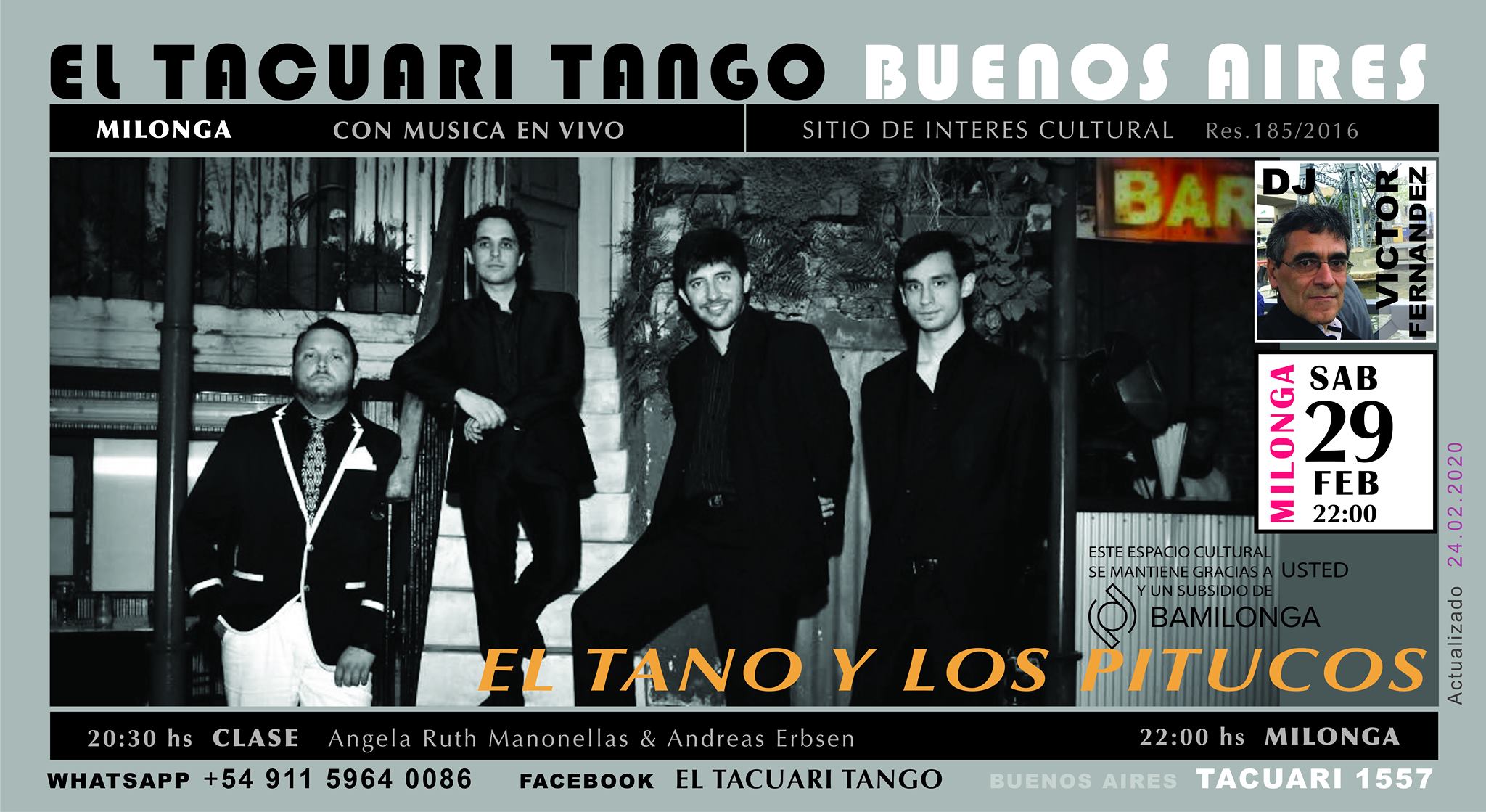 Sábado de milonga + El Tano y Los Pitucos en vivo