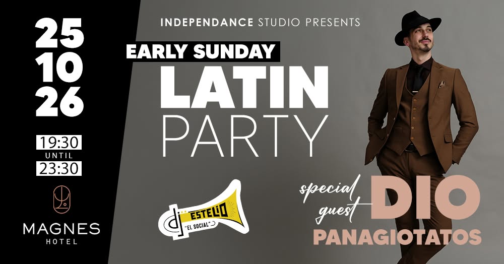 Early Sunday Latin Party @ Hotel Magnes Special Guest & Show 🍸