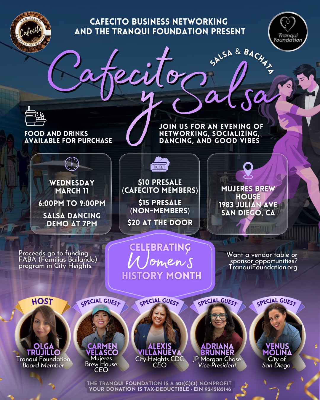 βοΈ Cafecito y Salsa π Wednesday, Mar 11 π