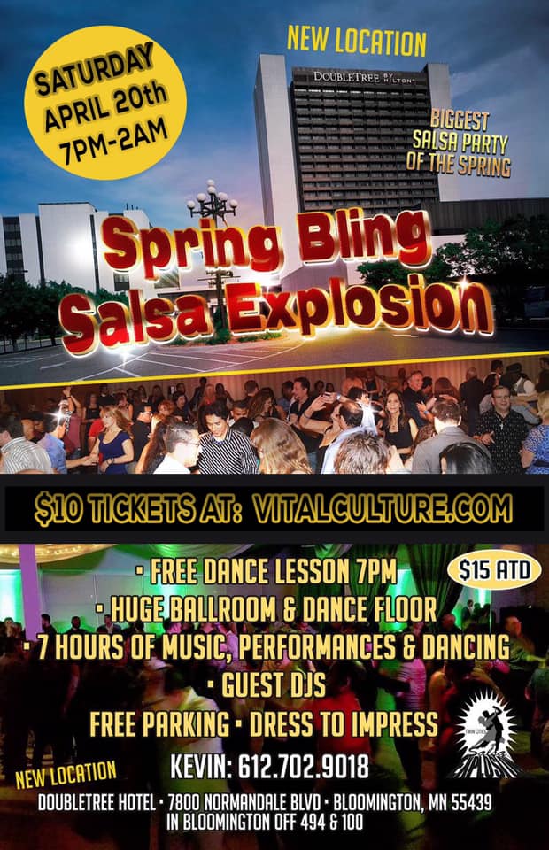 Spring Bling Salsa Explosion @DOUBLE TREE HOTEL IN BLOOMINGTON 494 Hwy100