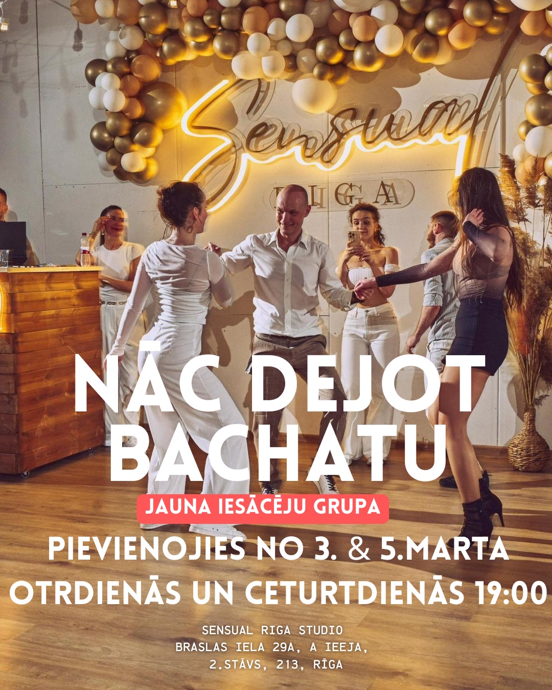 š„ JAUNA BACHATA IESÄCÄJU GRUPA no 3. & 5.marta 19.00 SENSUAL Riga studijÄ