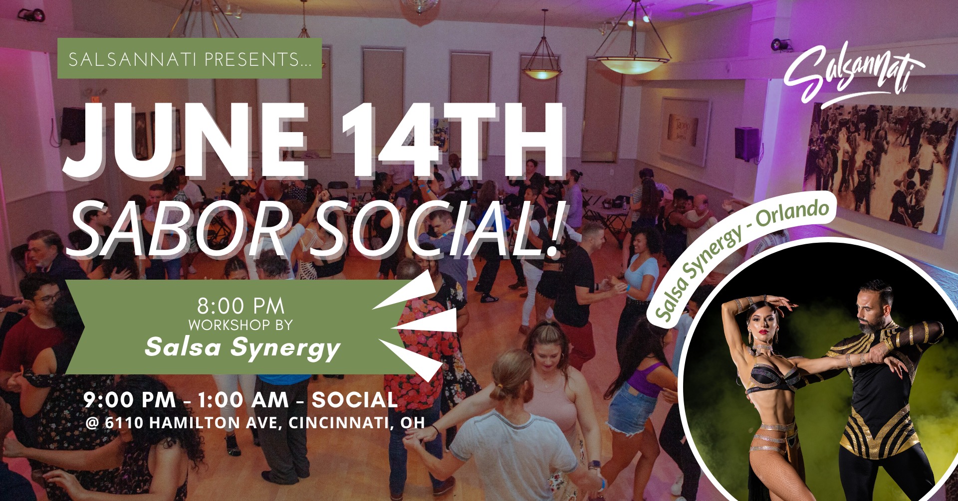 SABOR! June 14th Social Dance Party + Salsa Synergy Workshop & Performance!
