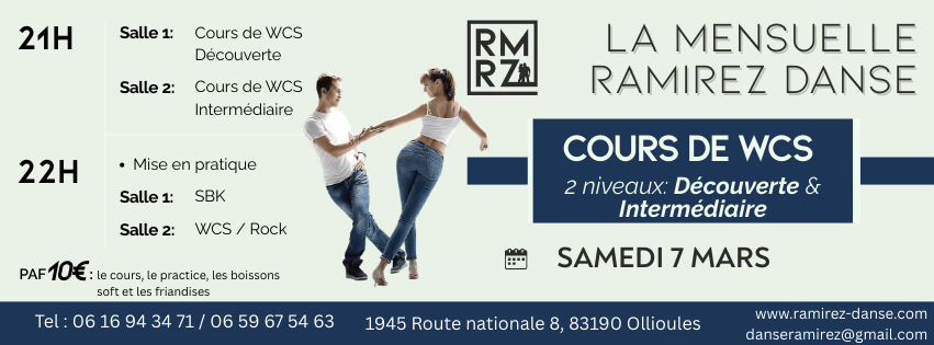 La Mensuelle Ramirez Danse Avec cours de West Coast Swing