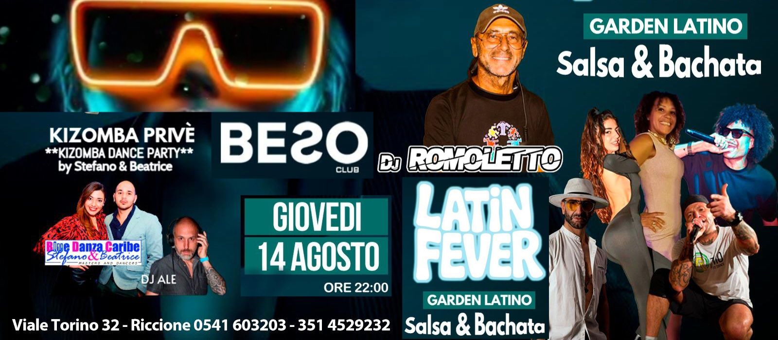 Giovedรฌ 14 Agosto_Beso Riccione Privรจ Kizomba Dance Party_Salsa & Bachata