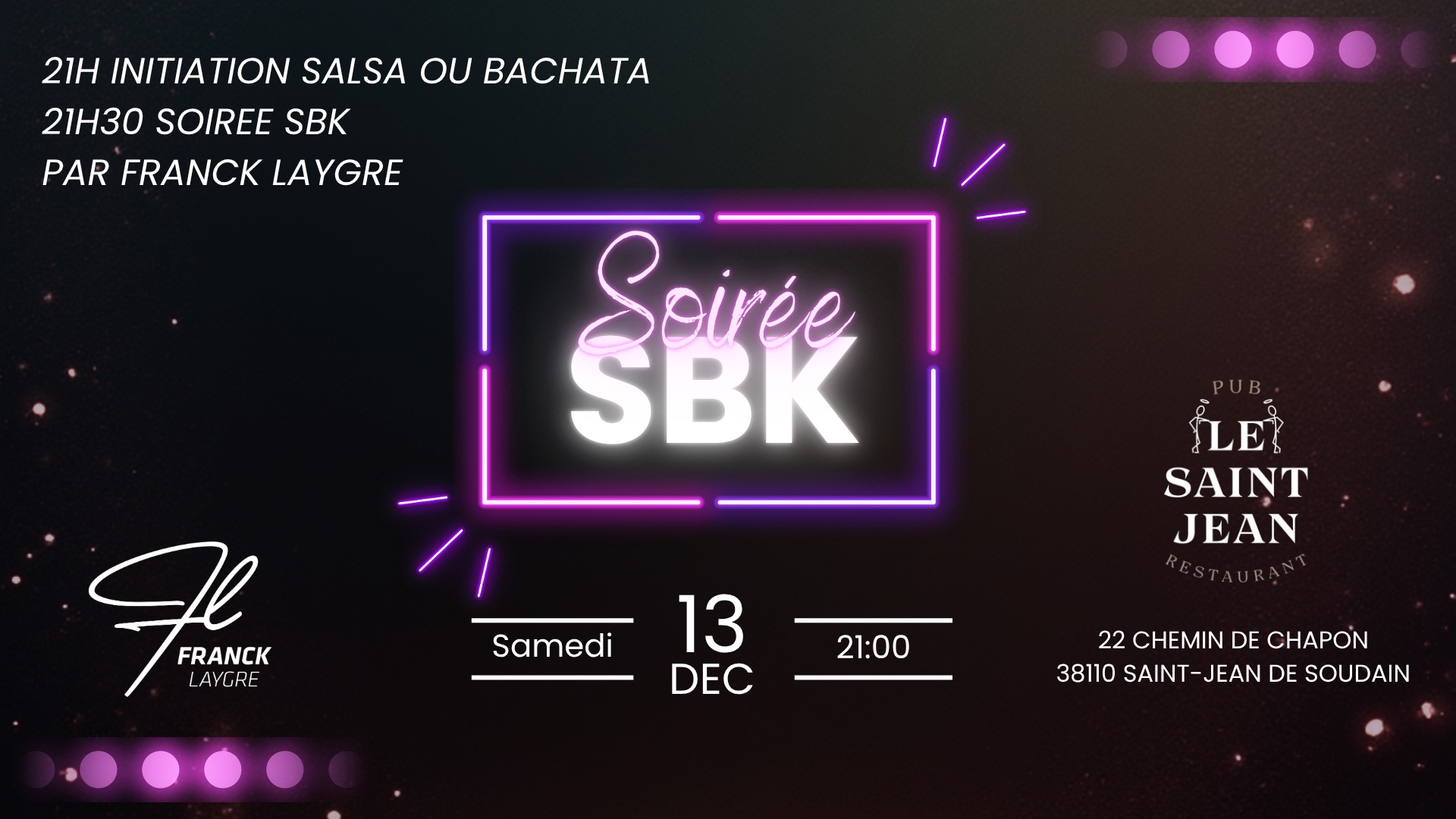 Soirée SBK avec initiation au Saint Jean