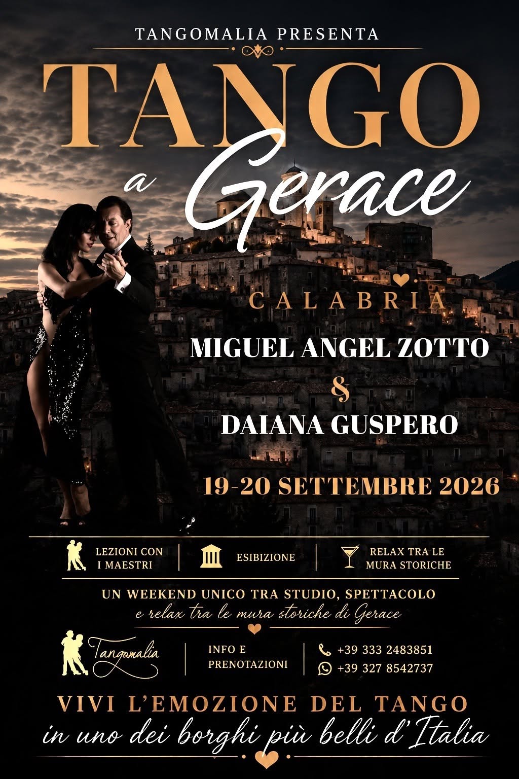 Miguel Angel Zotto e Daiana Guspero a Gerace, Calabria