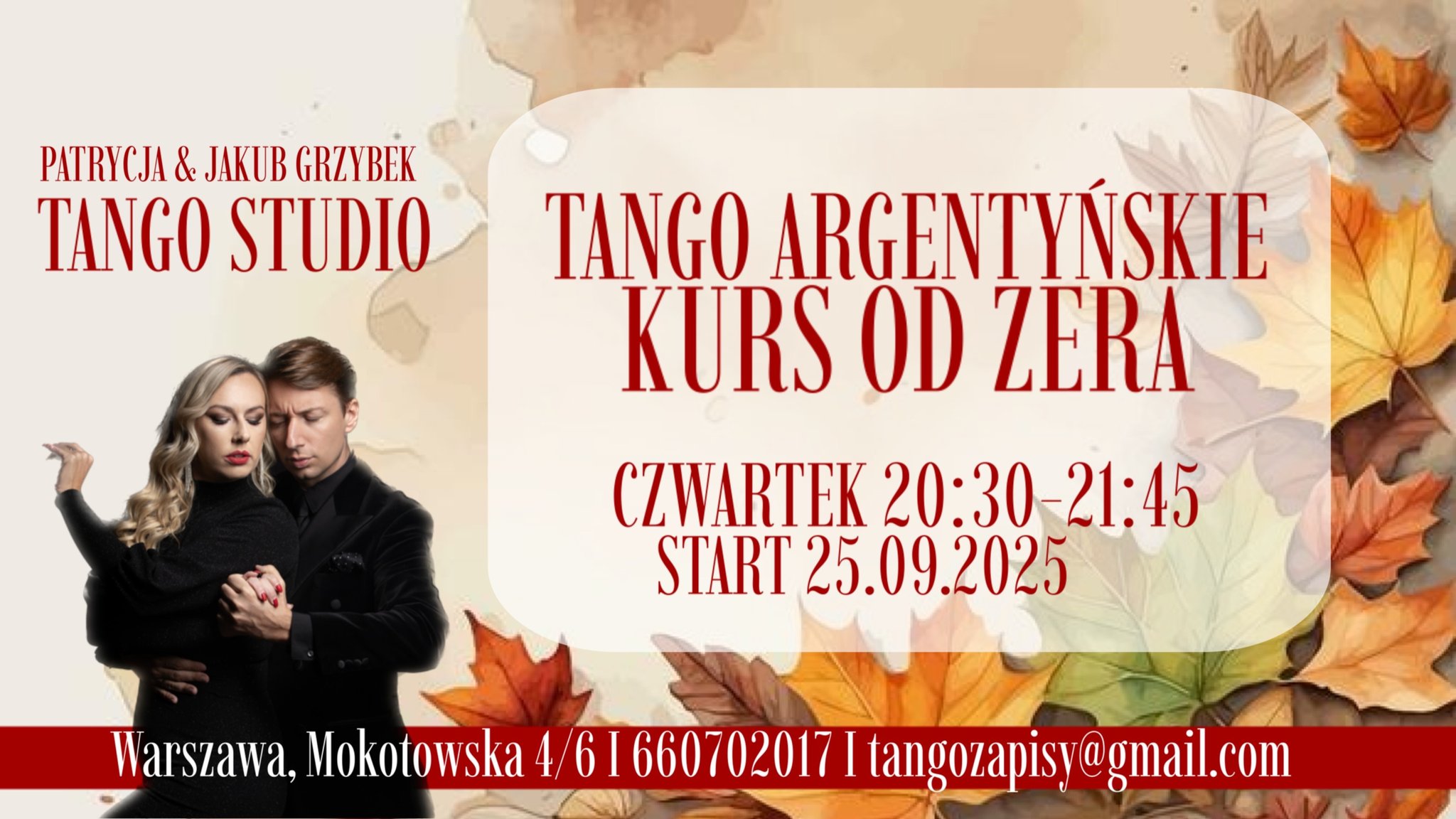 Tango Argentyńskie w Warszawie I Kurs od zera I 10 spotkań