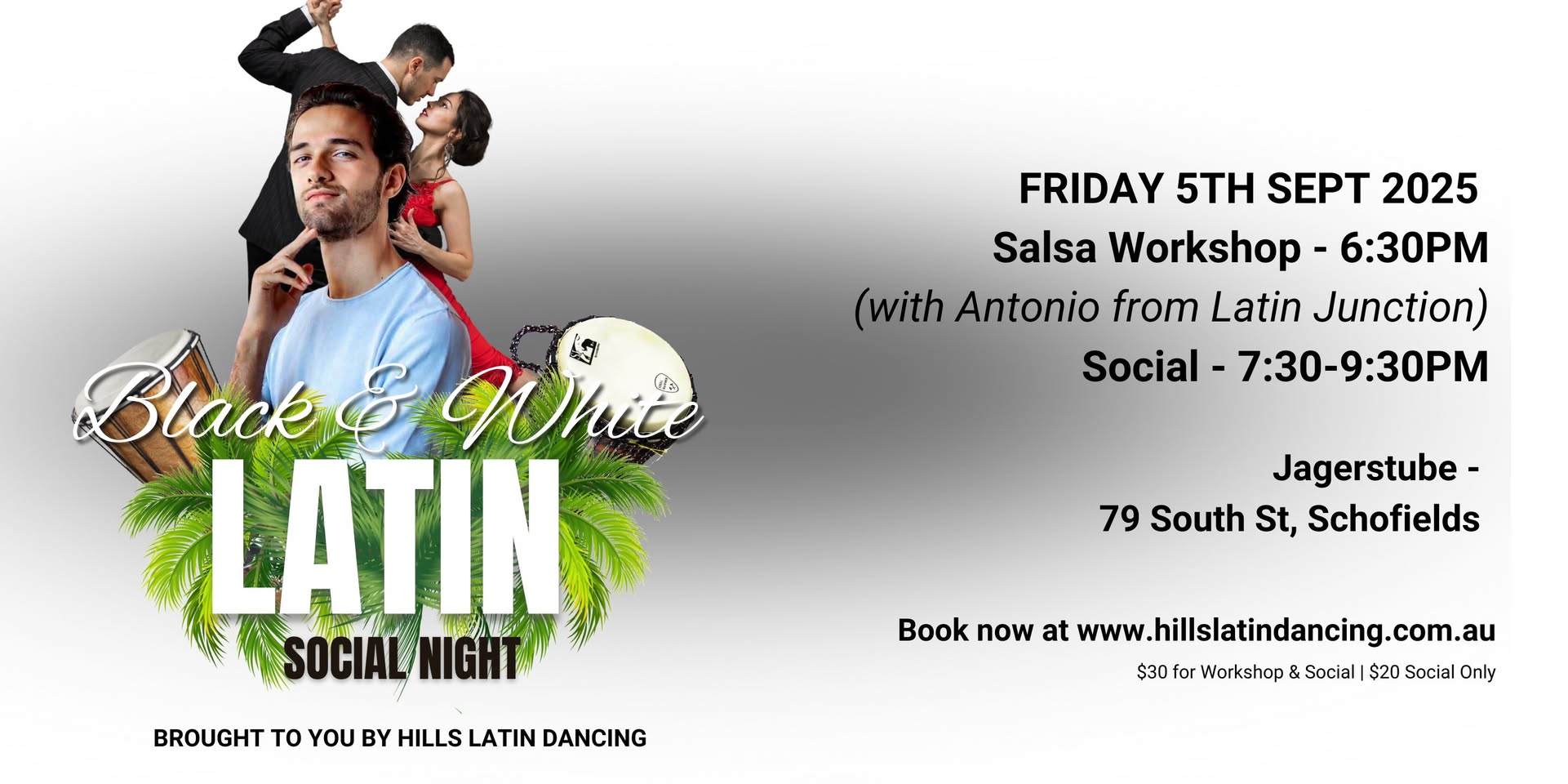 Hills Latin Dancing Friday Socials - Salsa & Bachata - Salsa Workshop with Antonio Leone