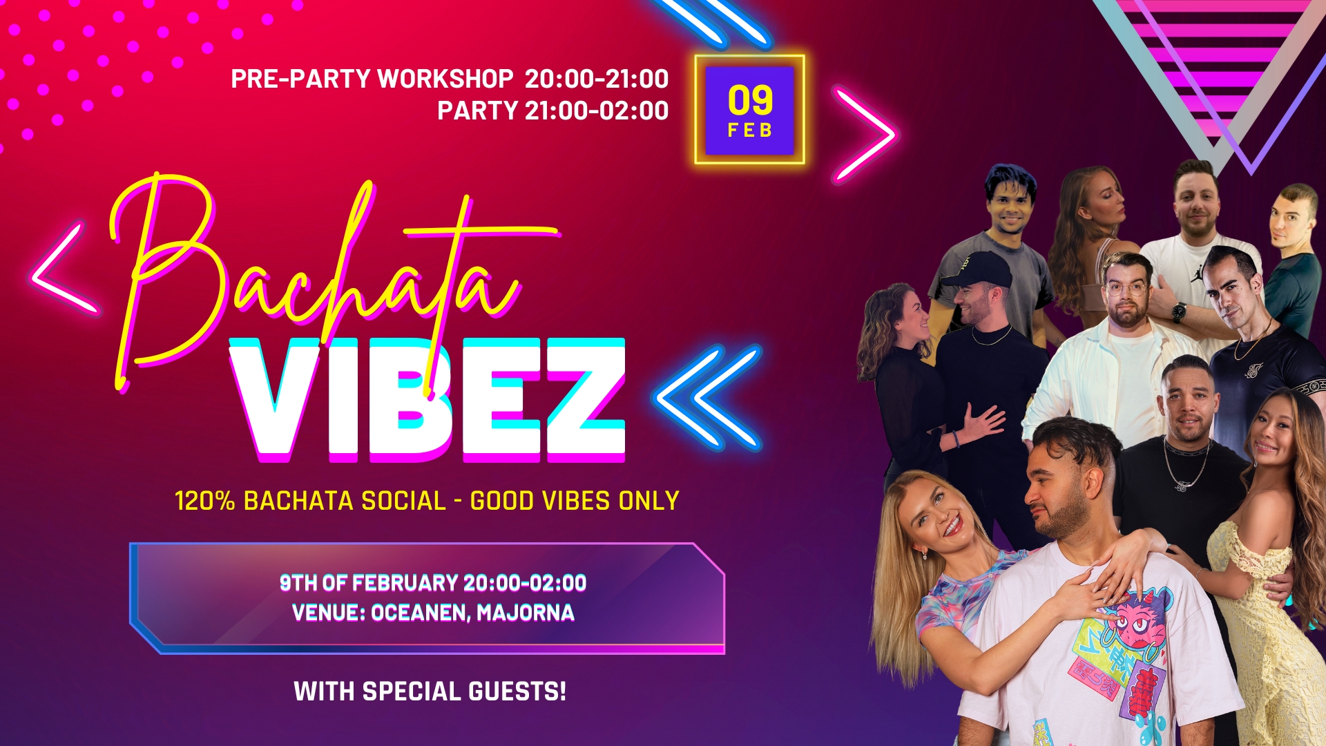 Bachata Vibez Social Party, 9th of February in Oceanen