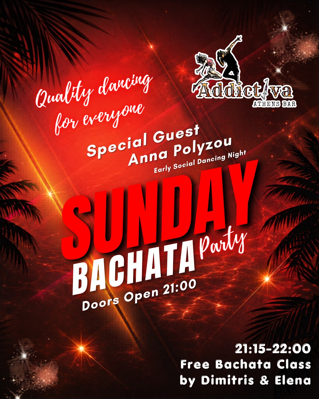 Sunday Bachata Party Social Dancing Early Night