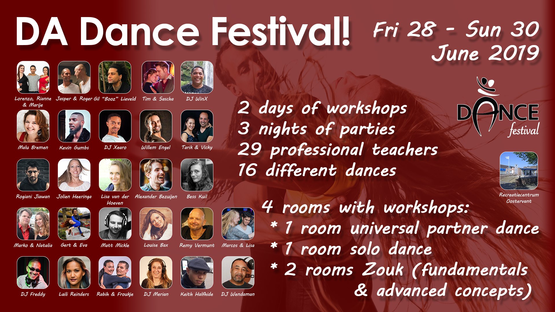 DA Dance Festival, zouk bachata salsa afro, solo dance and more