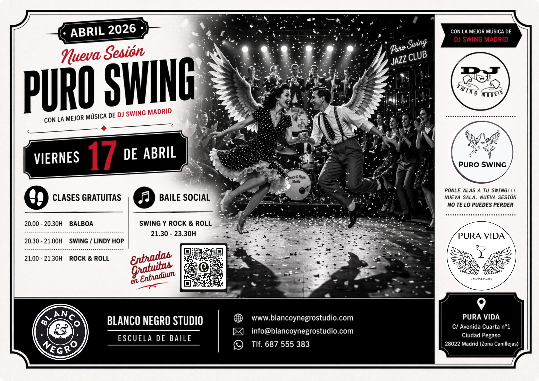 Puro Swing. Clases y Baile Social Gratuito. Consigue Tus Entradas en Entradium.