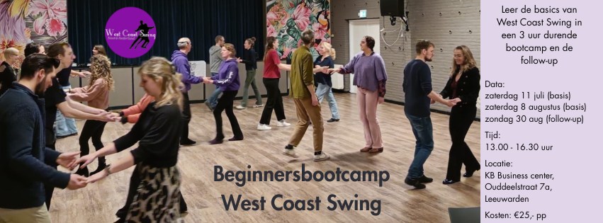 Beginners bootcamp West Coast Swing en follow-up - zomer 2026