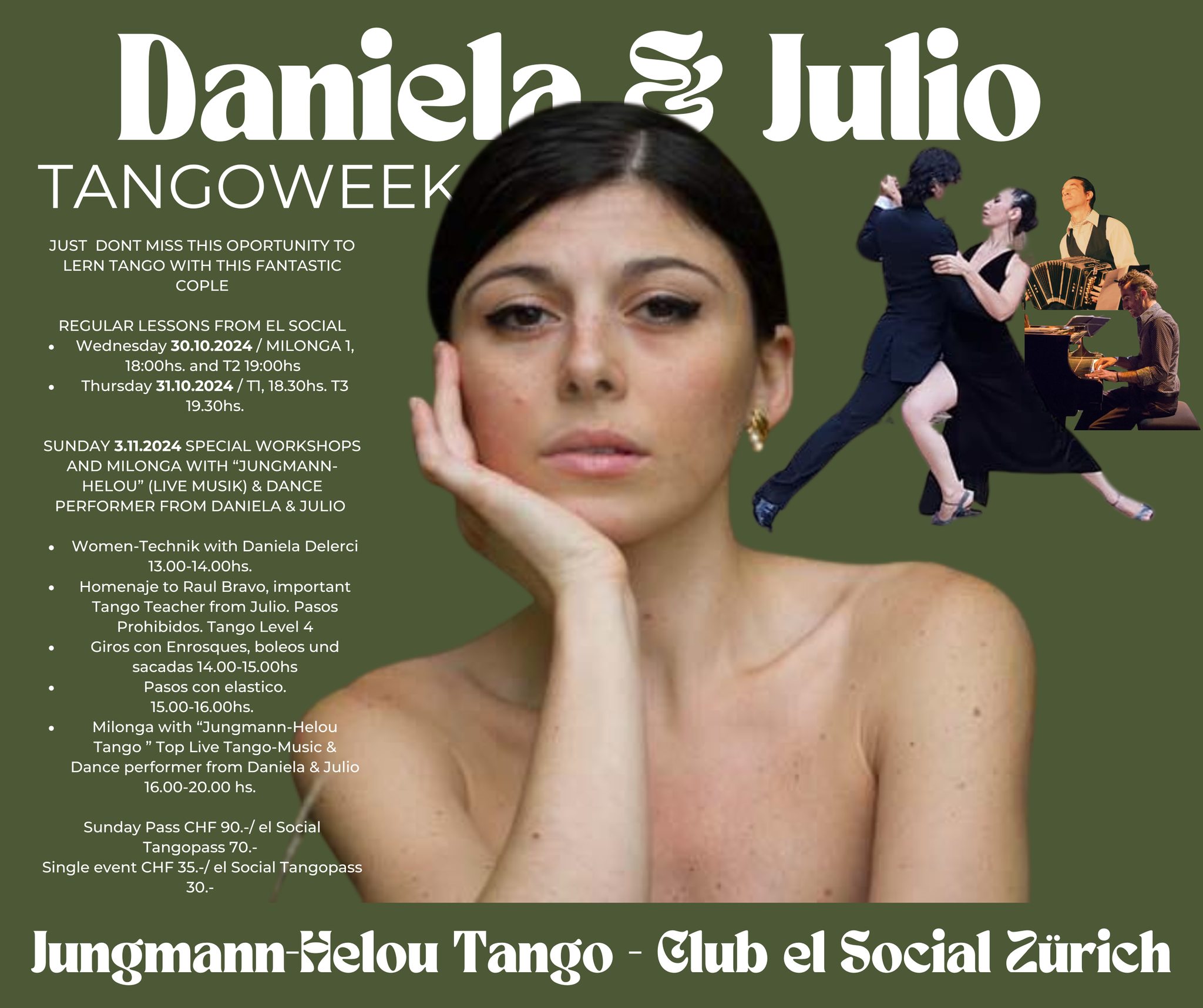 TANGOWEEK - DANIELA & JULIO DANCE- JUNGMANN & HELLOU LIVE MUSIC