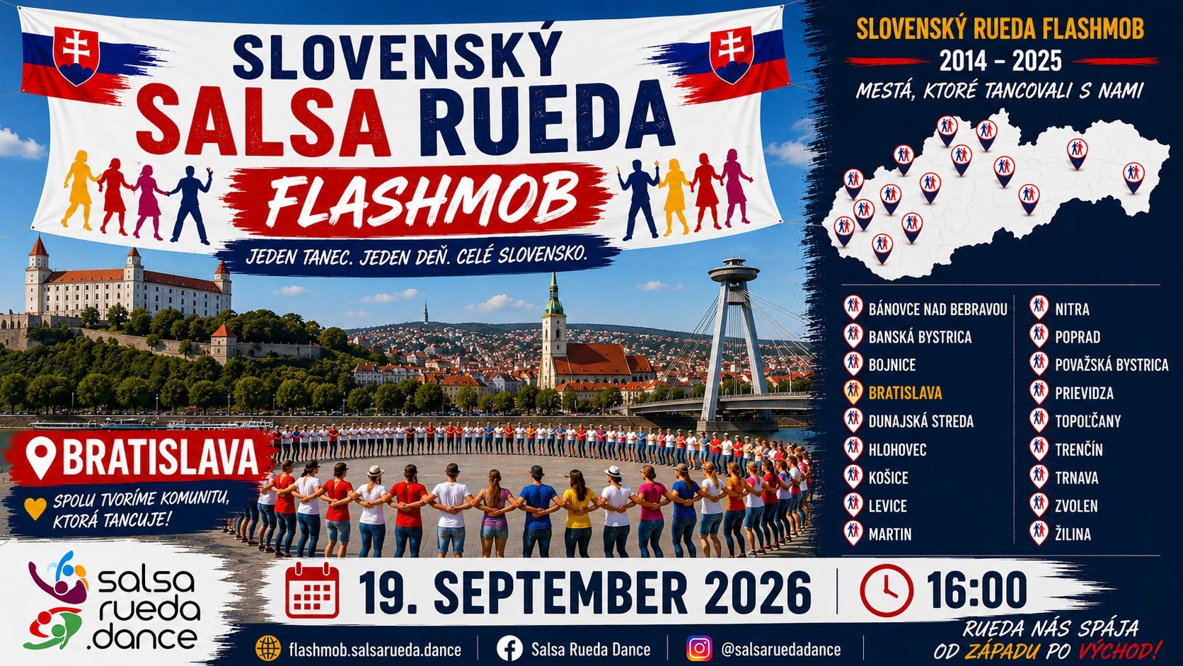 Slovenský Salsa Rueda Flashmob 2026 Bratislava