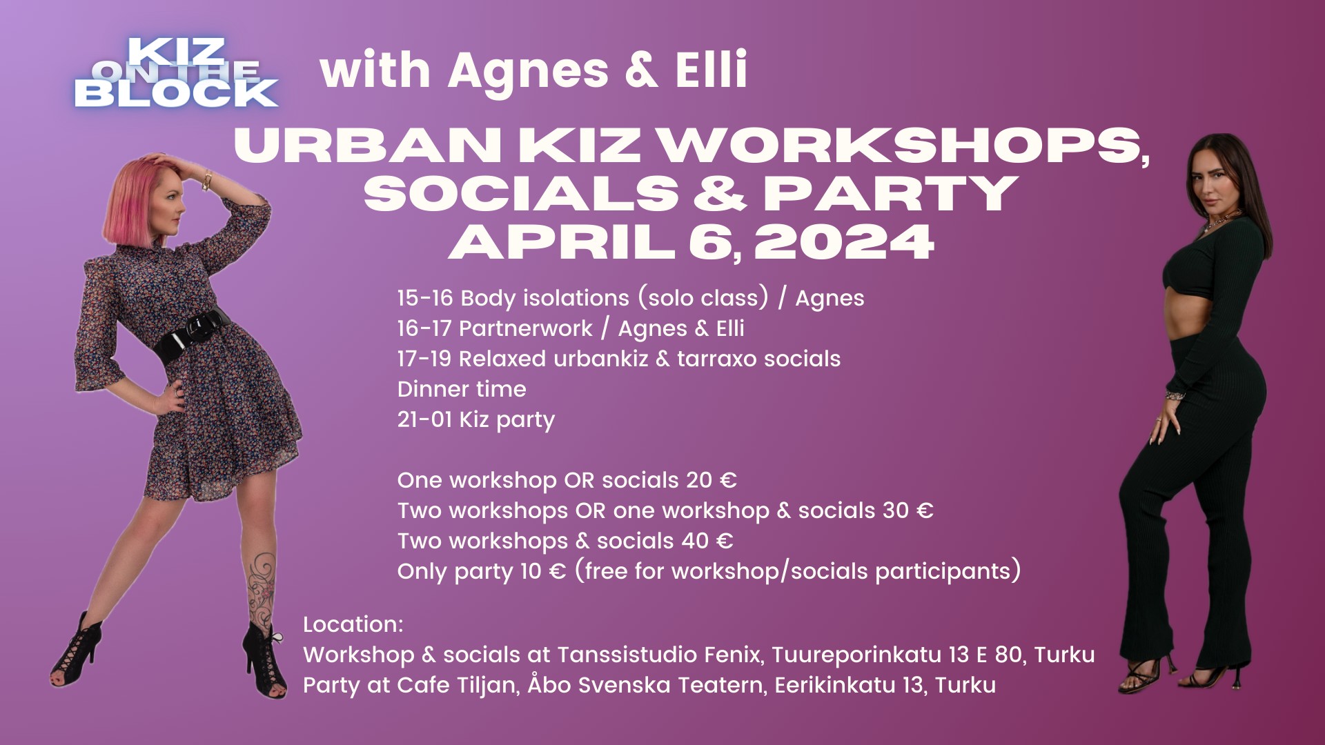 Urbankiz workshops, socials & party with Agnes & Elli