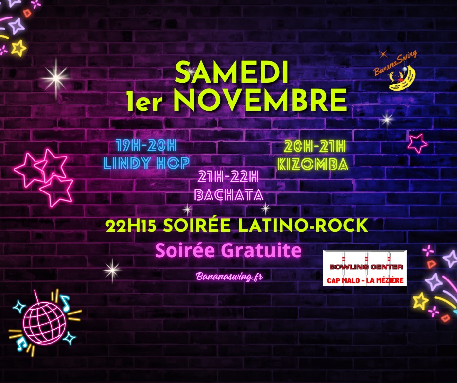 Stages de Lindy hop, Kizomba et Bachata + soirée SBKR gratuite au Bowling Center Cap Malo