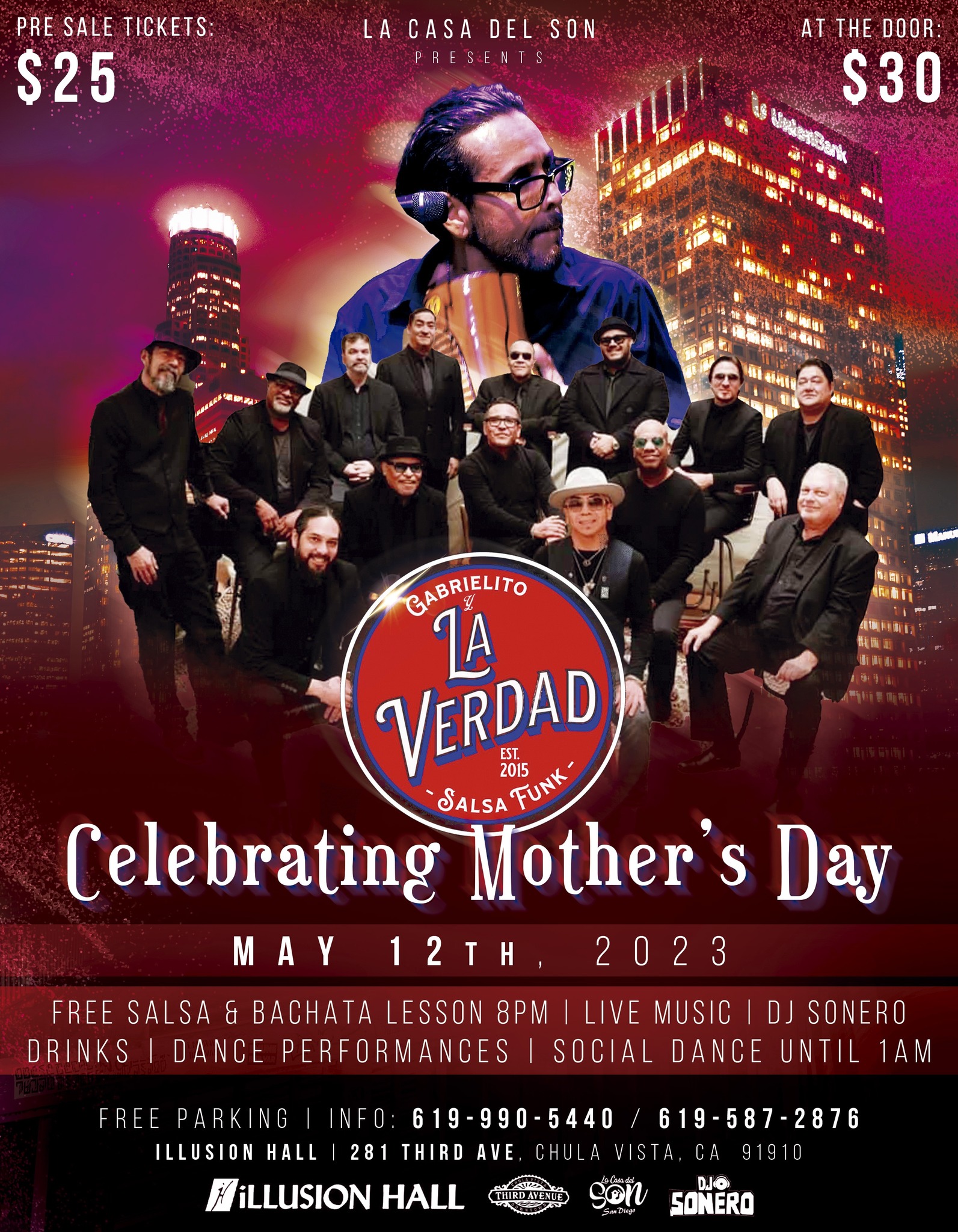 Gabrielito y LA VERDAD Live @ Illusion Hall In Downtown Chula Vista Friday May 12th, 2023