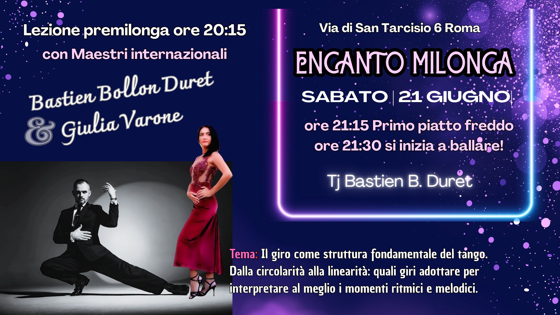 Encanto Milongaš„lezione premilonga Giulia Varone & Bastien B. Duret