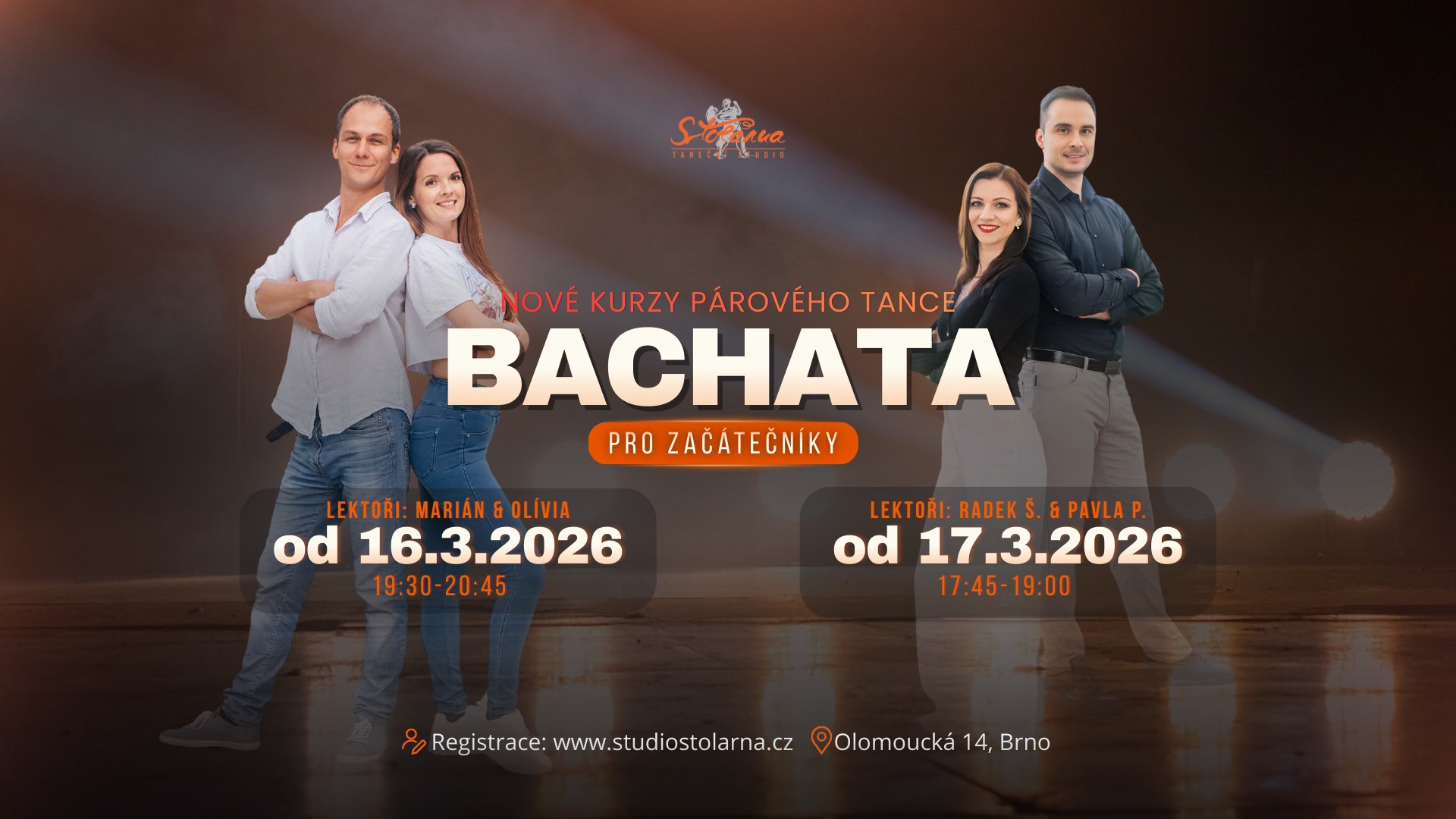 Nové kurzy tance BACHATA pro úplné začátečníky