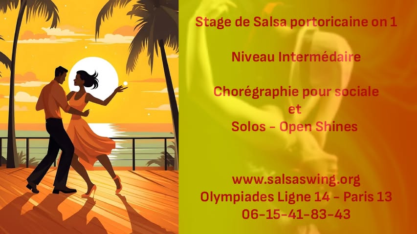 Stage de Salsa Portoricaine on1 - Niveau Intermédiaire
