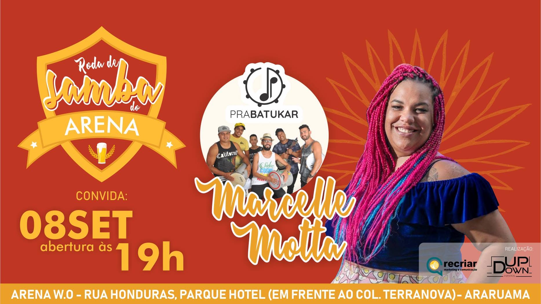 Roda de Samba do Arena convida Marcelle Motta e PraBatukar