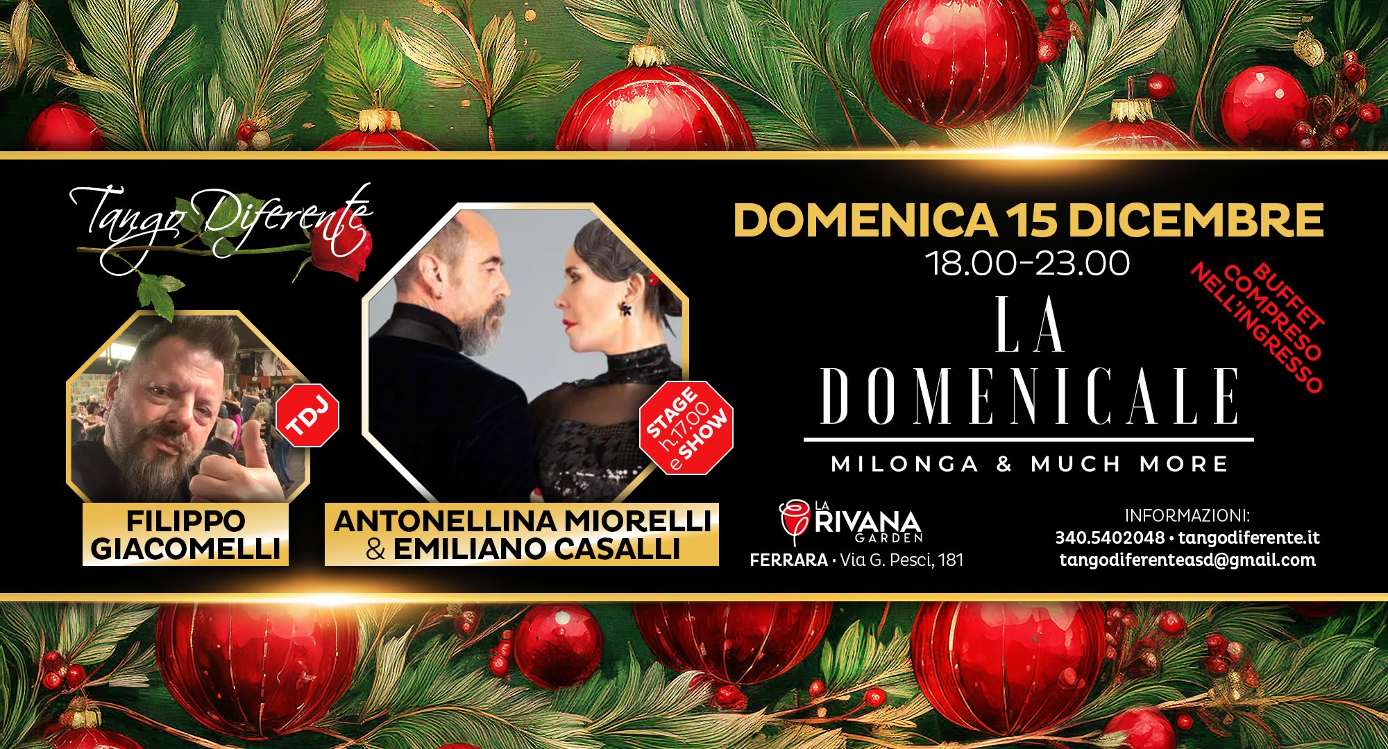 La "Domenicale" Tdj Filippo Giacomelli + Stage & Show Antonellina & Emiliano